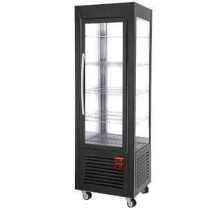 Diamond Europe - Vitrine panoramique - 5 grilles - 360 LT - Noire ou Inox