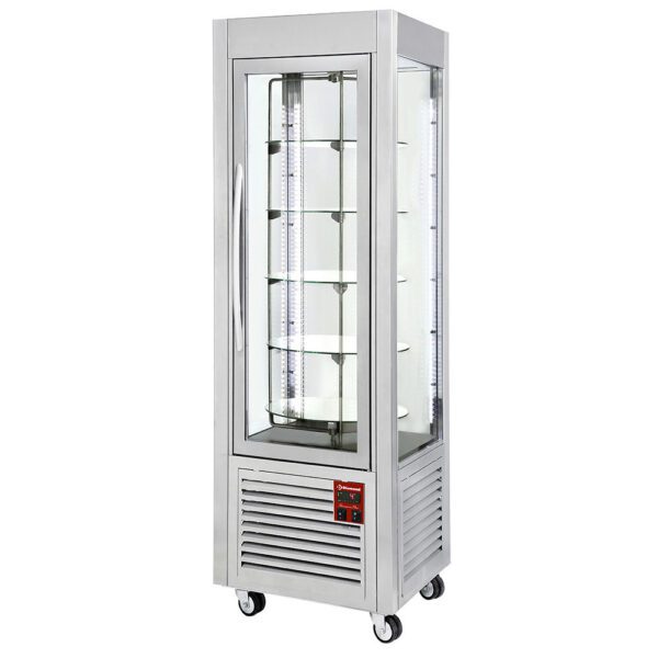 Diamond Europe - Vitrine panoramique - 5 plateaux tournants - 360 LT - inox