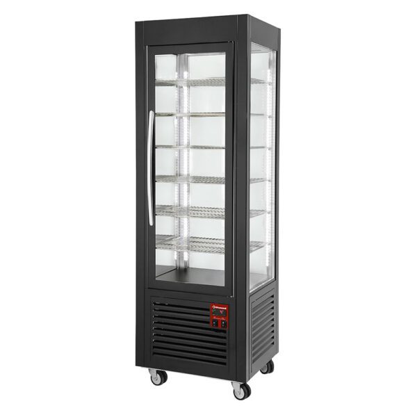 Diamond Europe - Vitrine panoramique - 5 grilles - ventilée - 360 LT - Noire