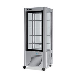 Furnotel - Vitrine réfrigérée négative - 4 faces vitrées - 400 litres - Fixe / Grilles évaporatrices - 1 porte