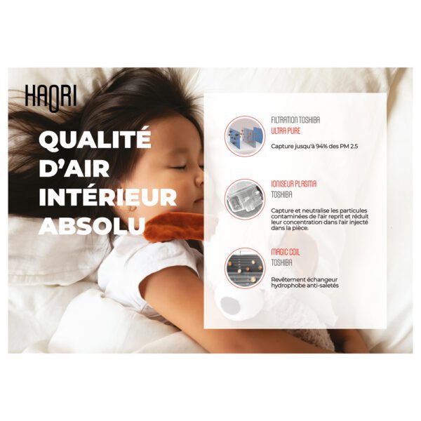 TOSHIBA - Climatisation réversible chauffage & refroidissement Mural Haori – Image 4
