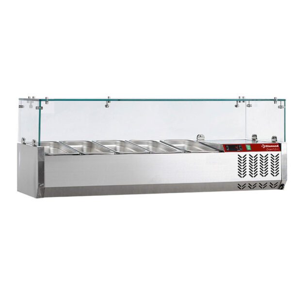 Diamond Europe - Structure réfrigérée 5x GN 1/4 - 150 mm- avec vitre